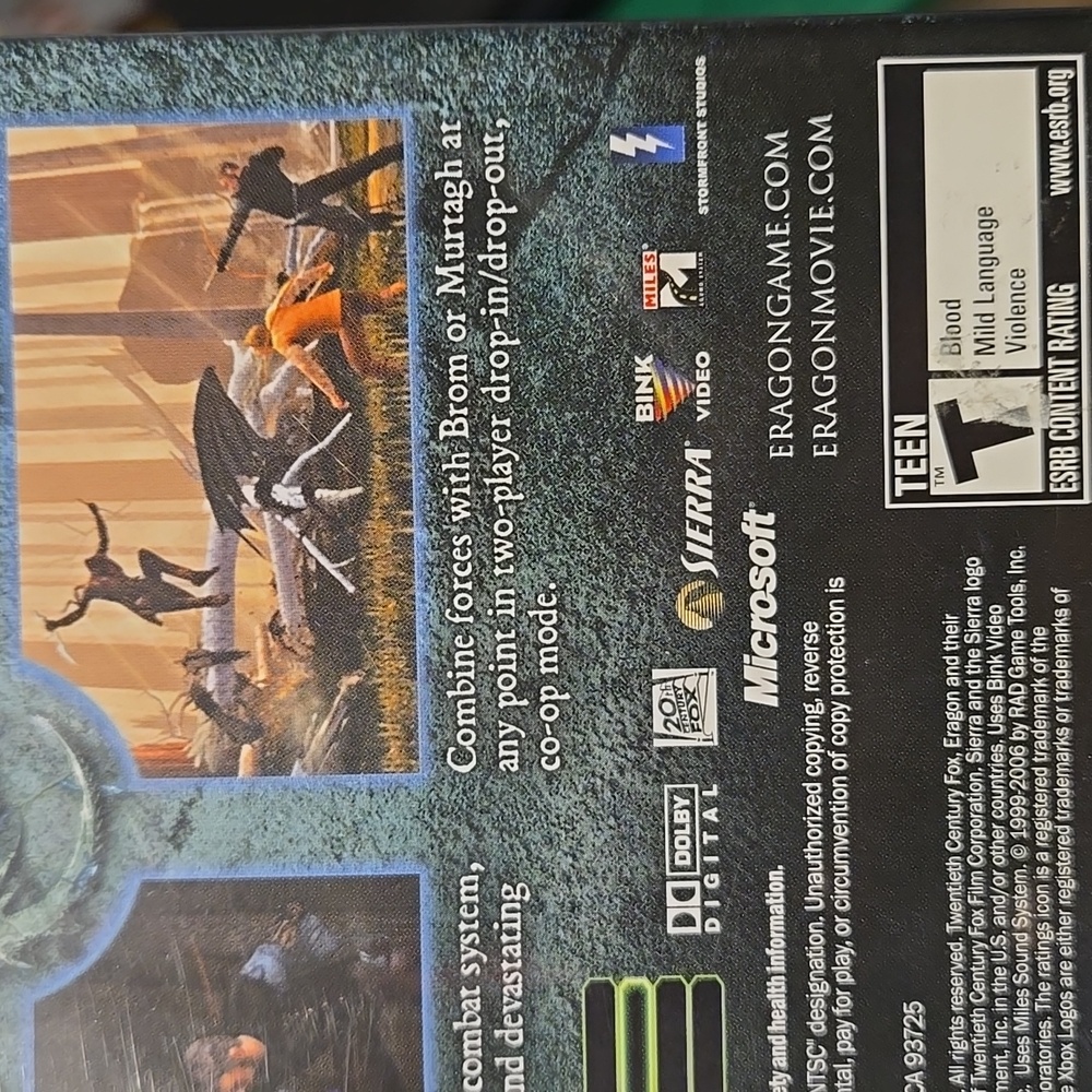 Eragon Video Game Xbox Book Included - Picture 7 of 12